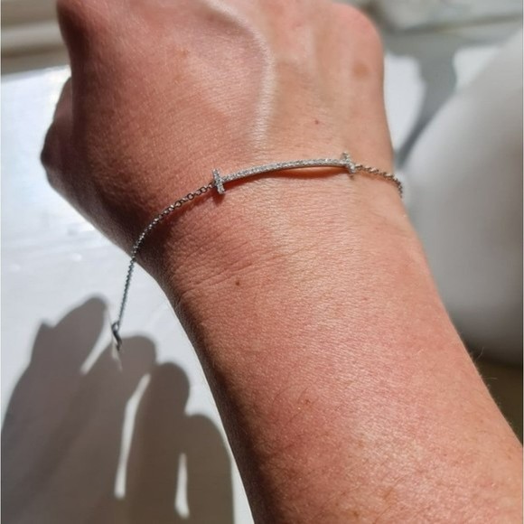 14KT Solid White Gold Diamond Bracelet 1050.00 MSRP - Picture 8 of 8